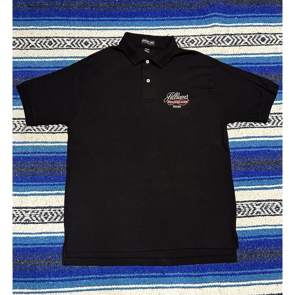 Vintage 90s Jillian's Billiard Club Miami Polo Shirt Men's L Made USA